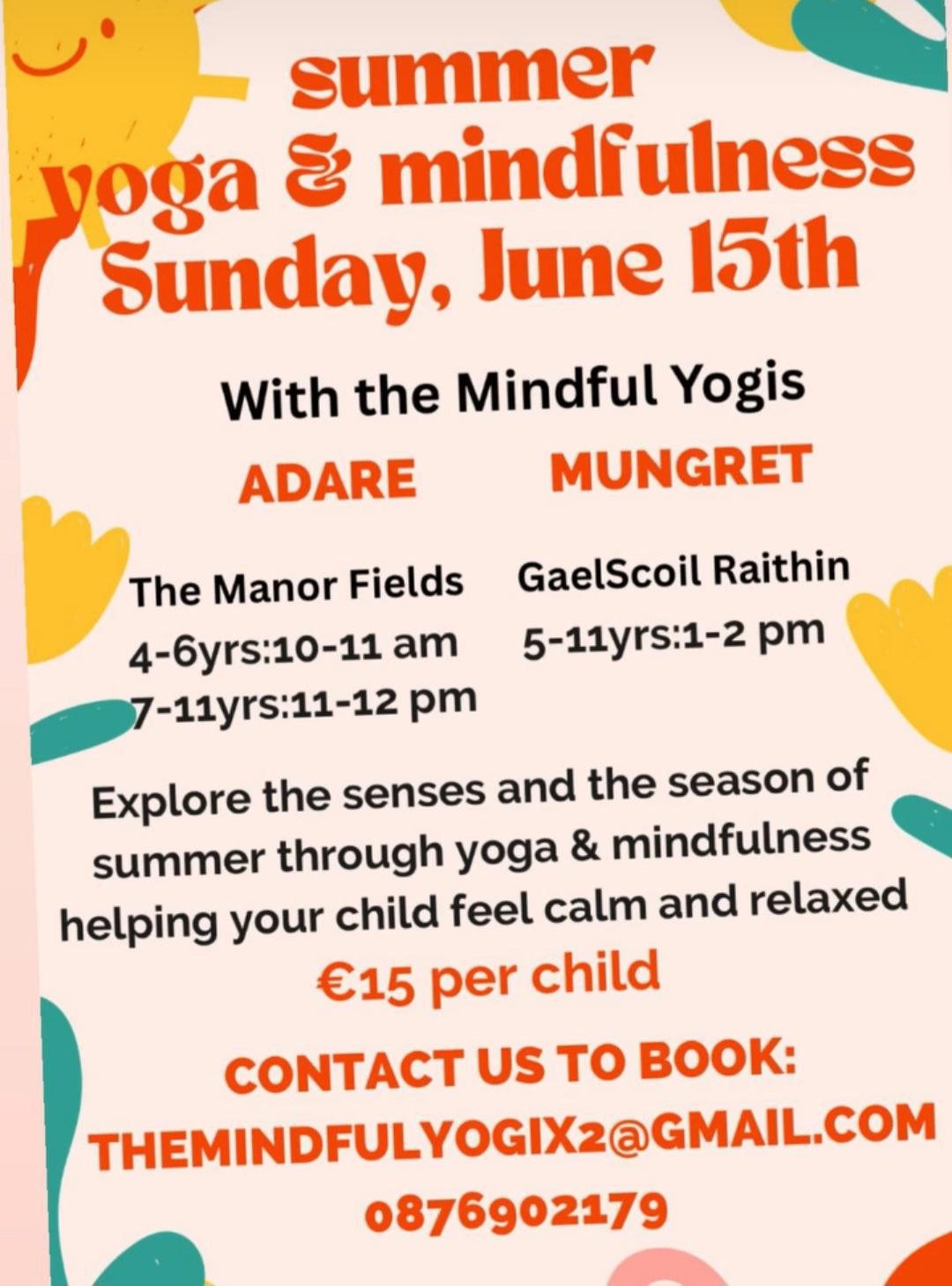 Yoga and Mindfulness for Children - Sunday June 15th