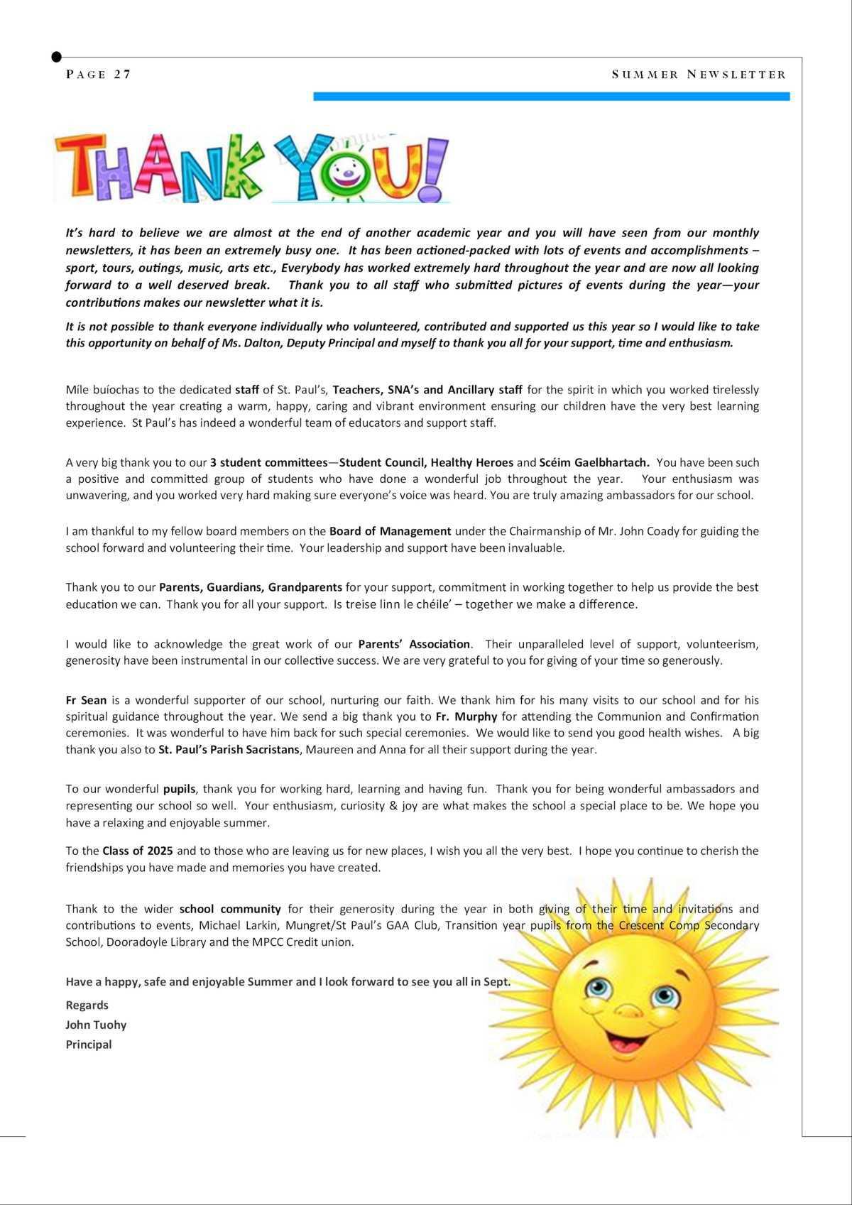 JUNE NEWSLETTER