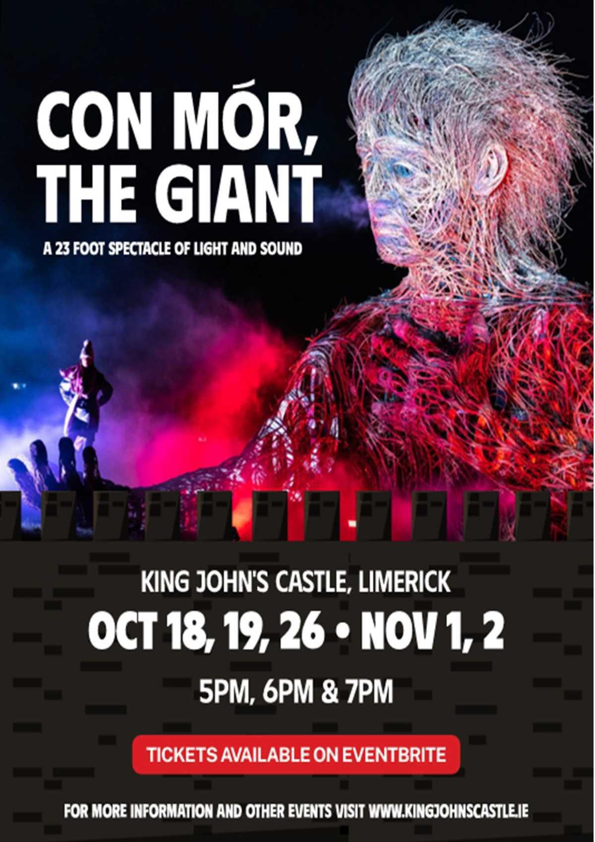 CON MÓR, The Giant by Macnas is coming to King John's Castle Limerick!