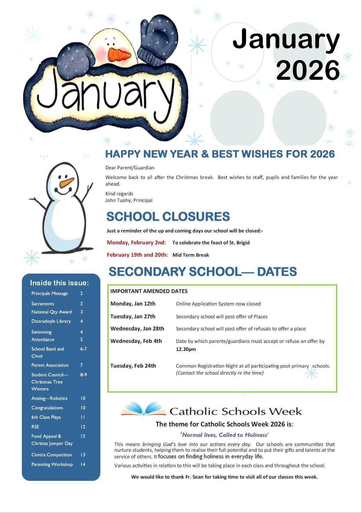 January Newsletter