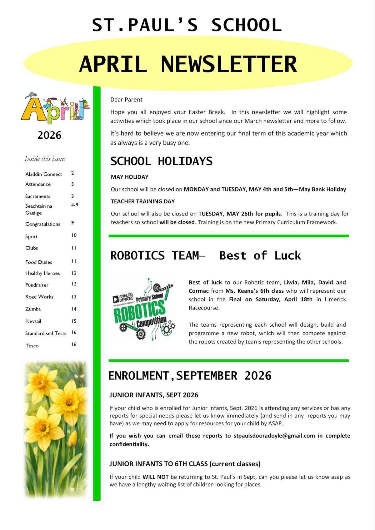 April Newsletter