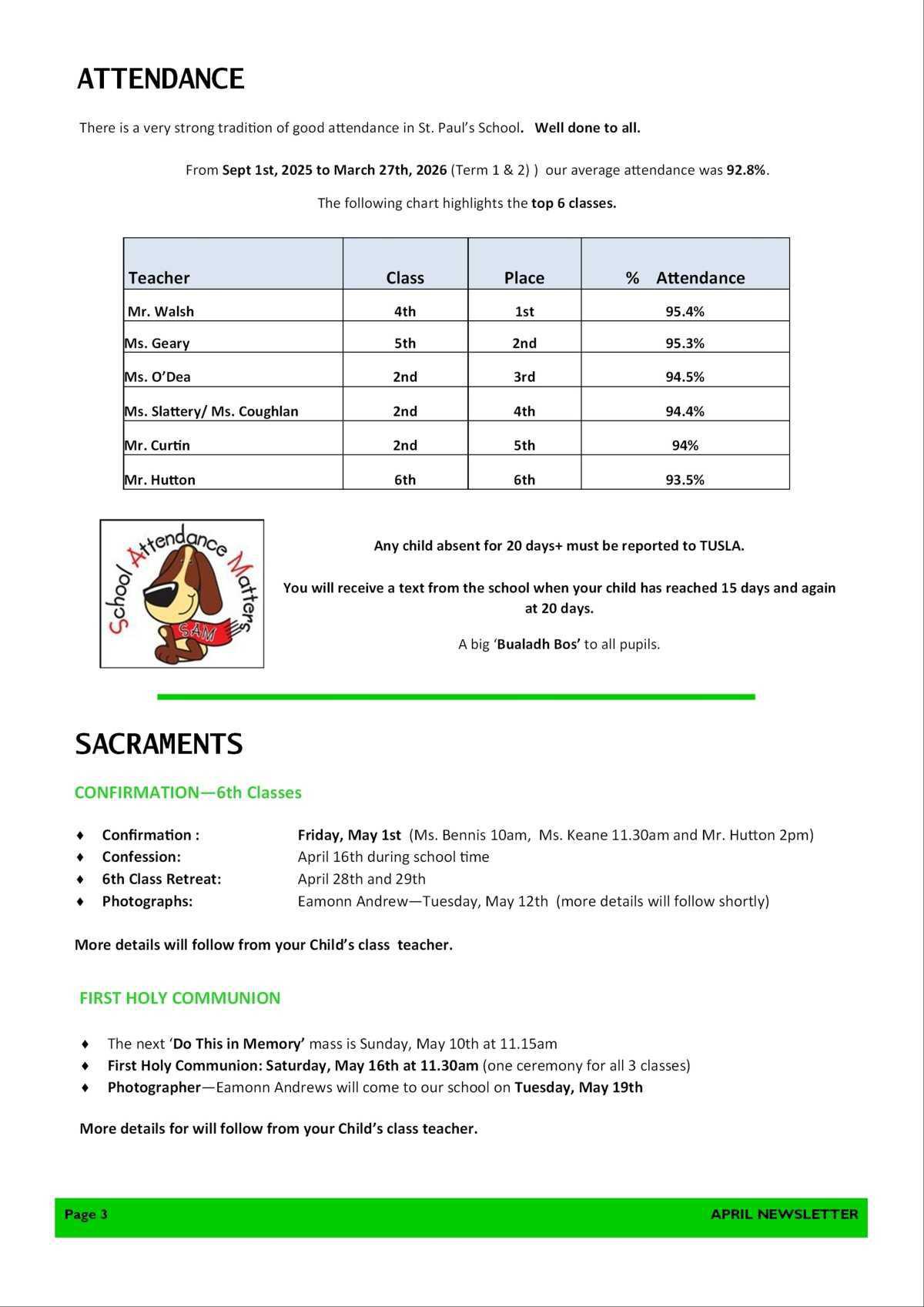April Newsletter