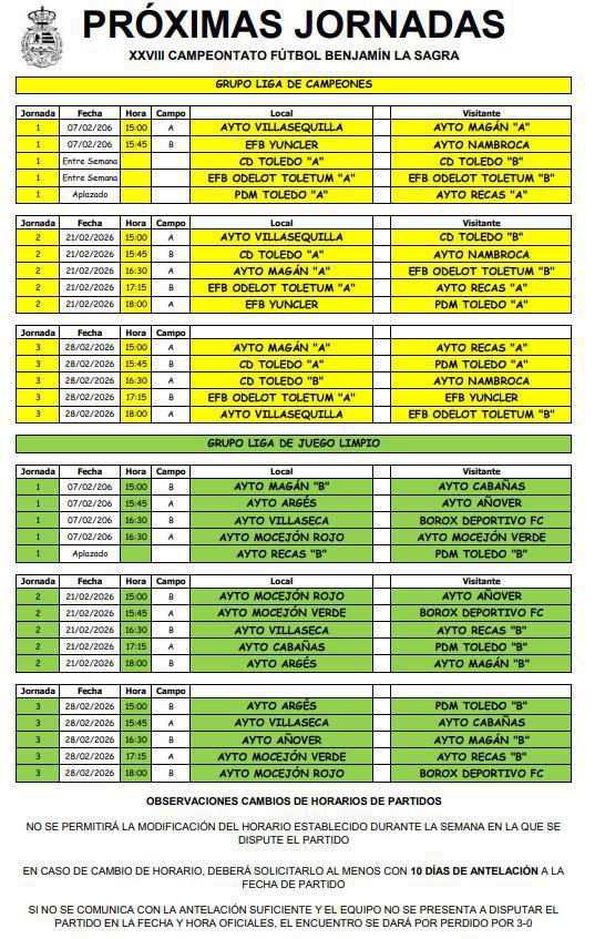Publicadas las tres primeras jornadas de la 2ª Fase correspondientes al mes de febrero Publicadas las tres primeras jornadas de la 2ª Fase correspondientes al mes de febrero