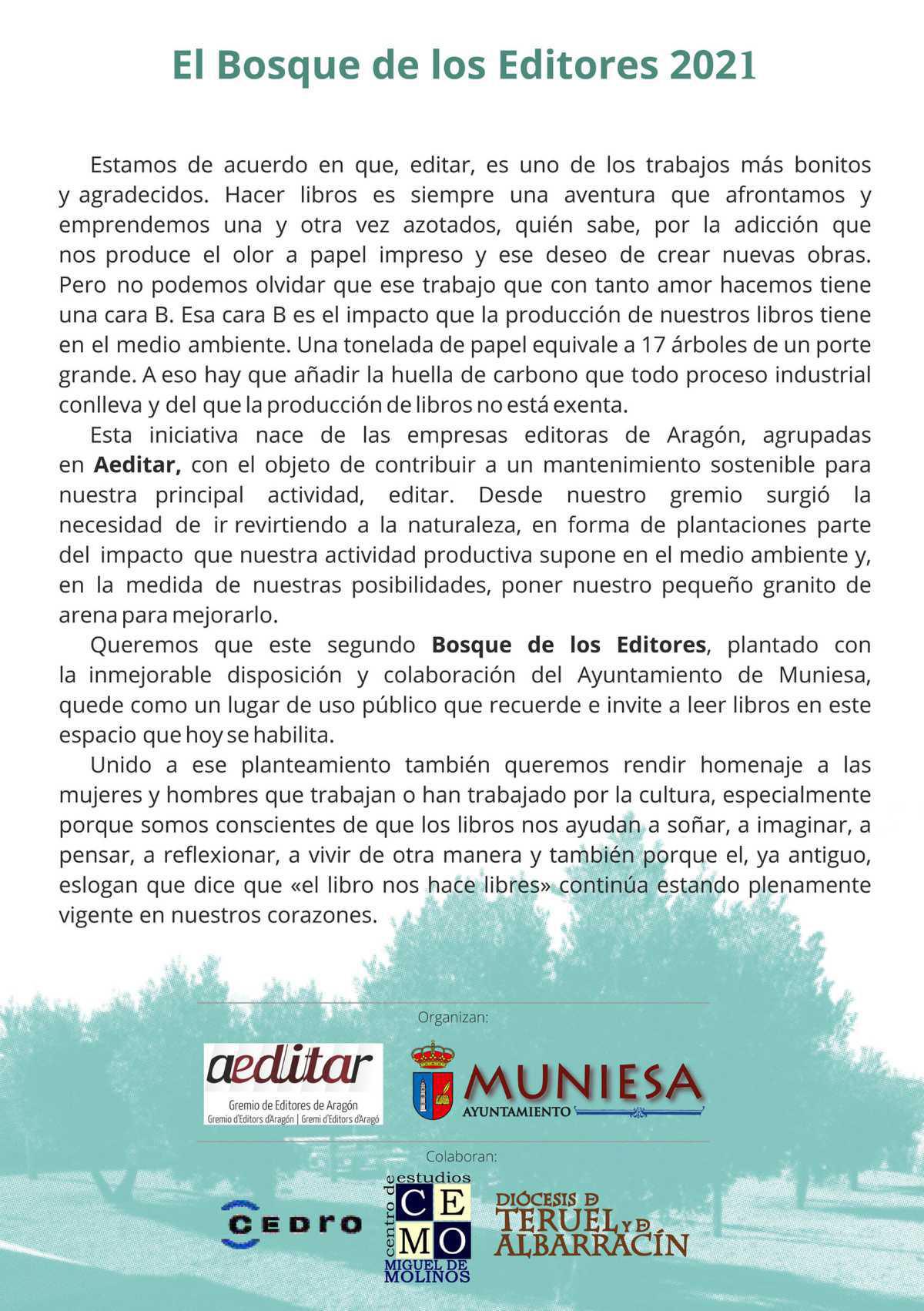 MUNIESA INAUGURA EL BOSQUE DE LOS EDITORES. HOMENAJE A IRANZO MUNIESA INAUGURA EL BOSQUE DE LOS EDITORES. HOMENAJE A IRANZO