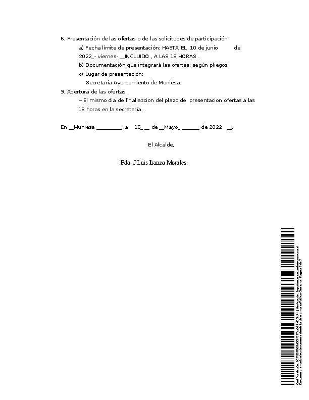 MUNIESA. PISCINAS LICITACIÓN 2022 MUNIESA. PISCINAS LICITACIÓN 2022