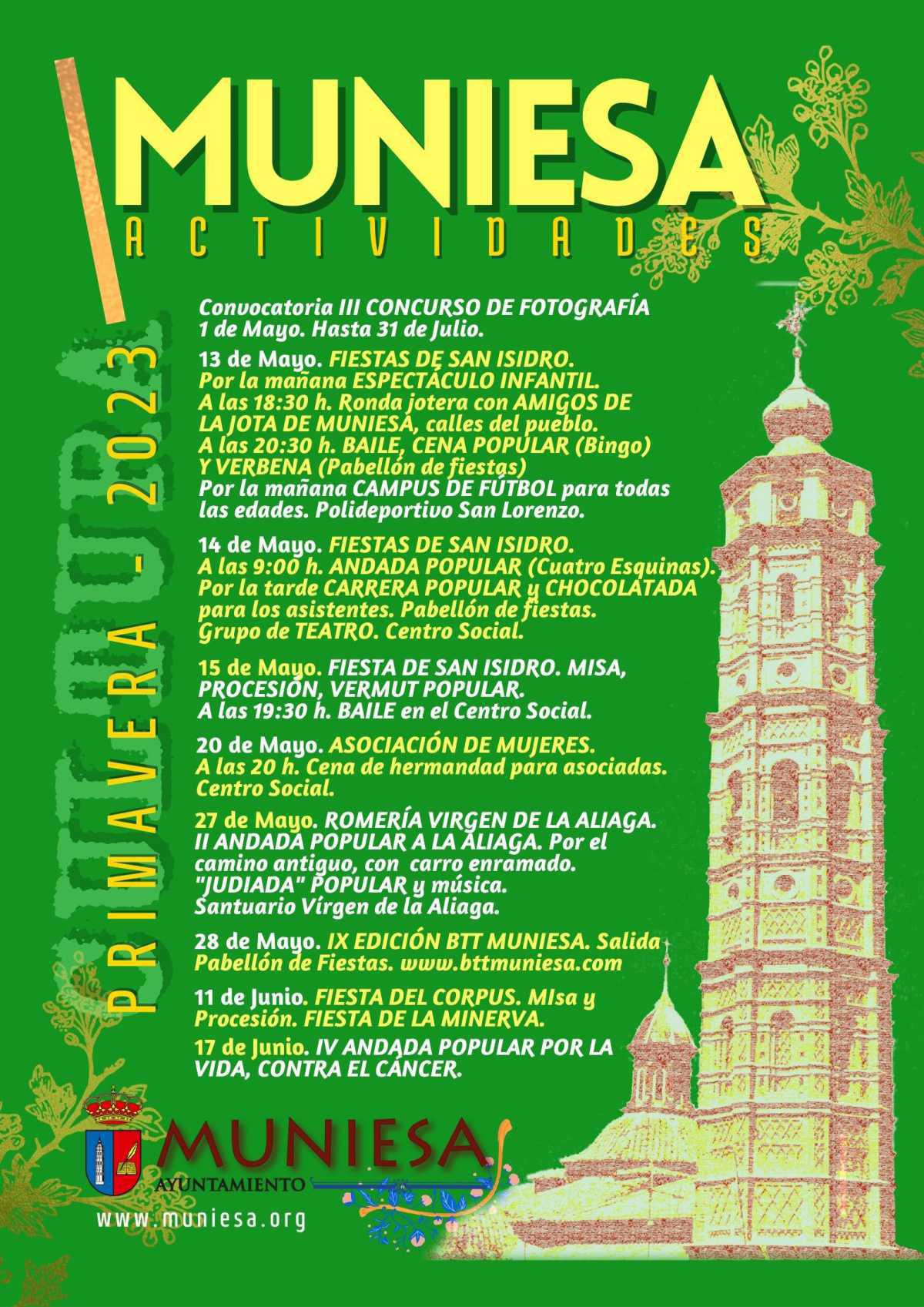 MUNIESA. PROGRAMA ACTIVIDADES EN PRIMAVERA MUNIESA. PROGRAMA ACTIVIDADES EN PRIMAVERA