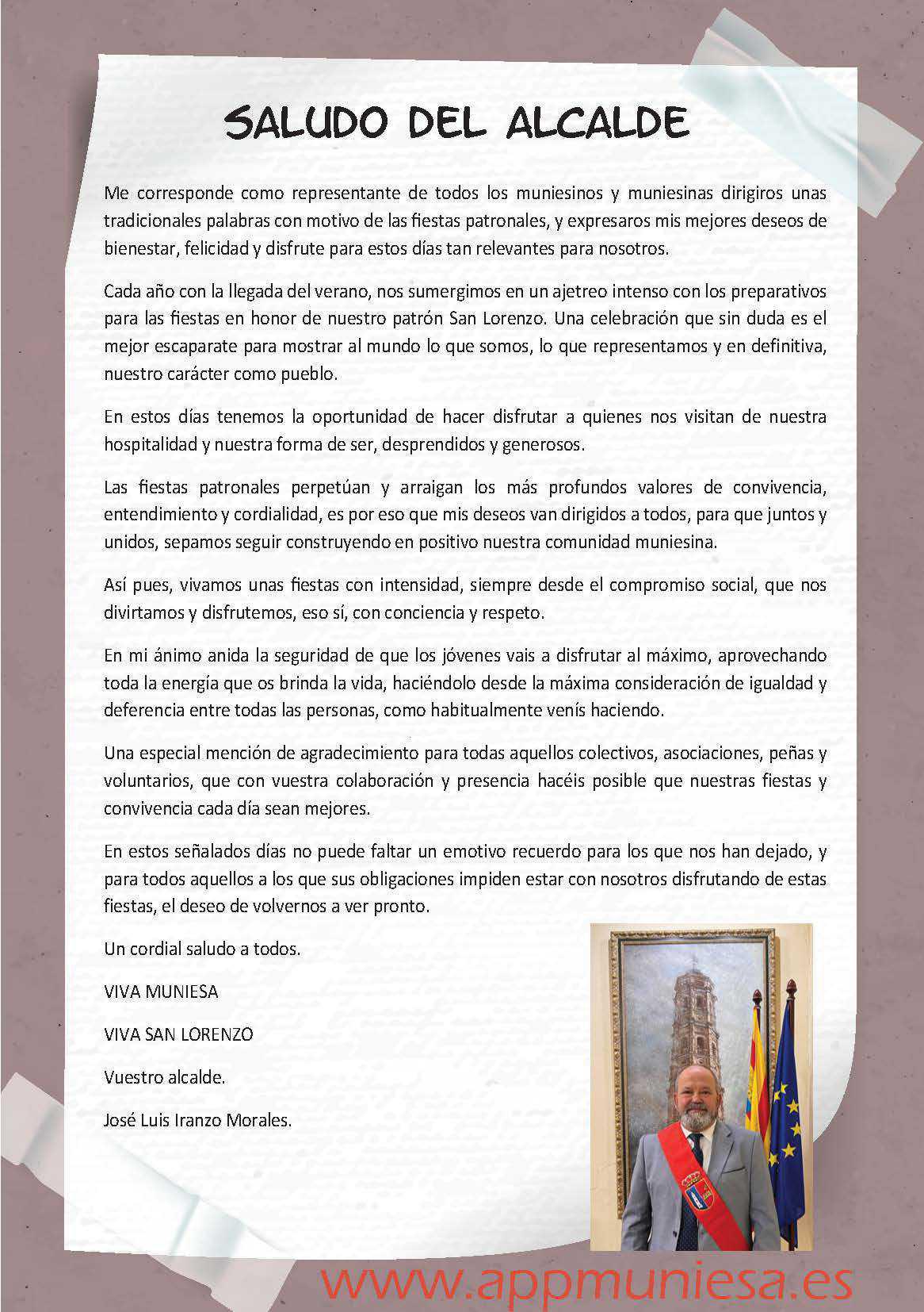 MUNIESA. PROGRAMA SAN LORENZO 2023