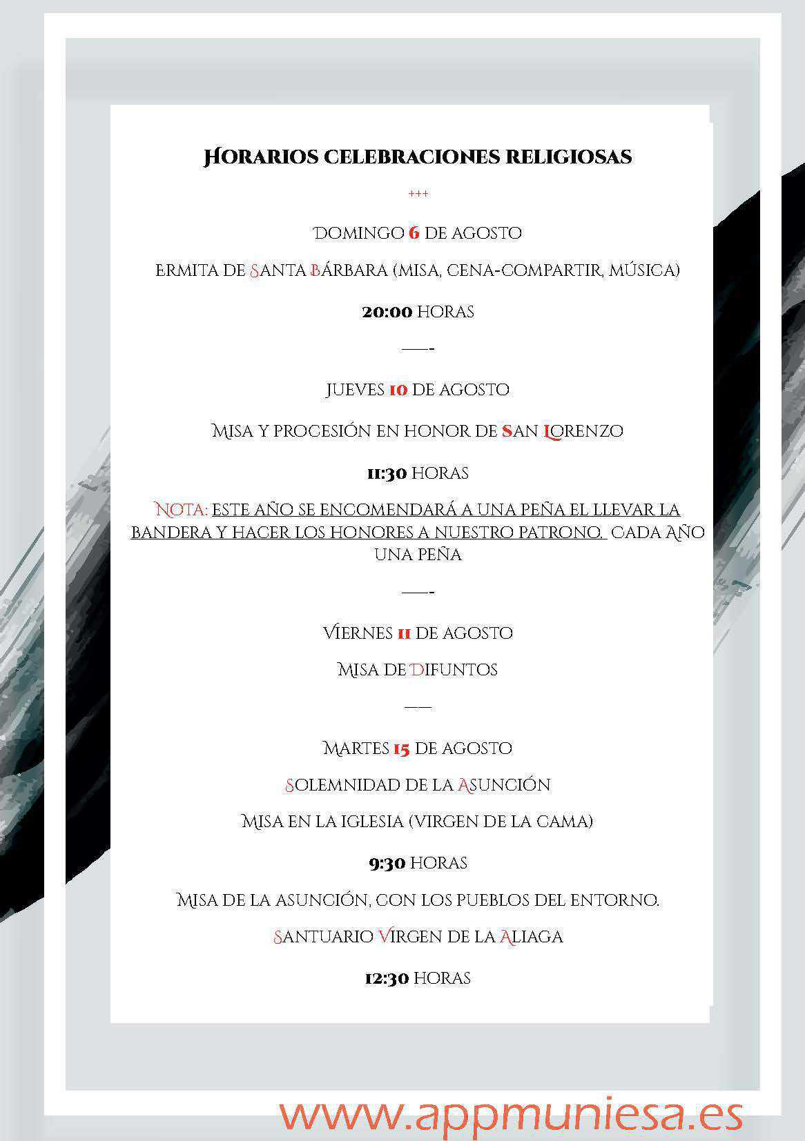 MUNIESA. PROGRAMA SAN LORENZO 2023