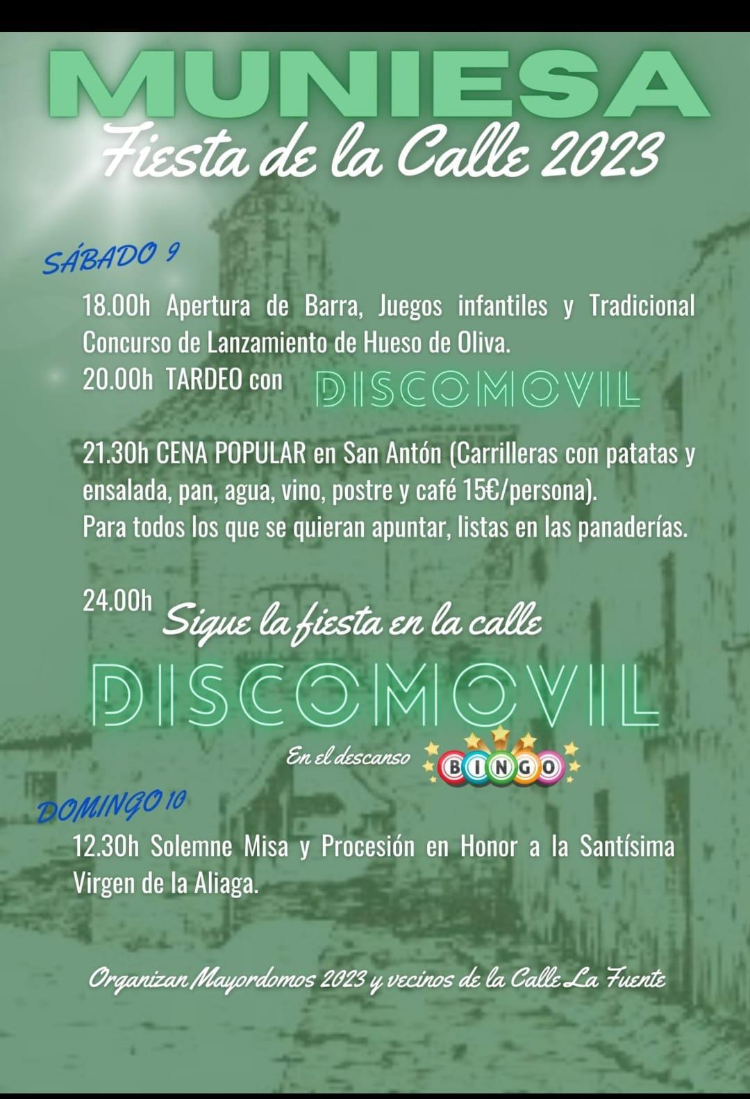 MUNIESA. FIESTAS DE LA VIRGEN DE LA ALIAGA Y DE LA CALLE