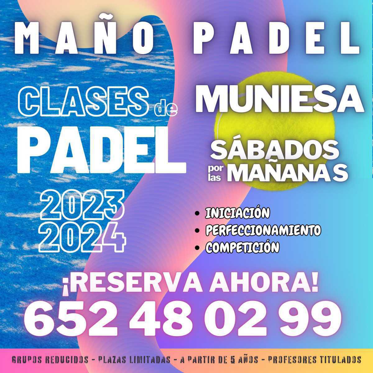 MUNIESA. DEPORTE CLASES DE PADEL
