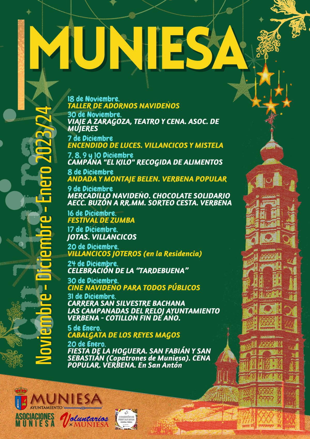 MUNIESA. CALENDARIO DE ACTIVIDADES MUNIESA. CALENDARIO DE ACTIVIDADES