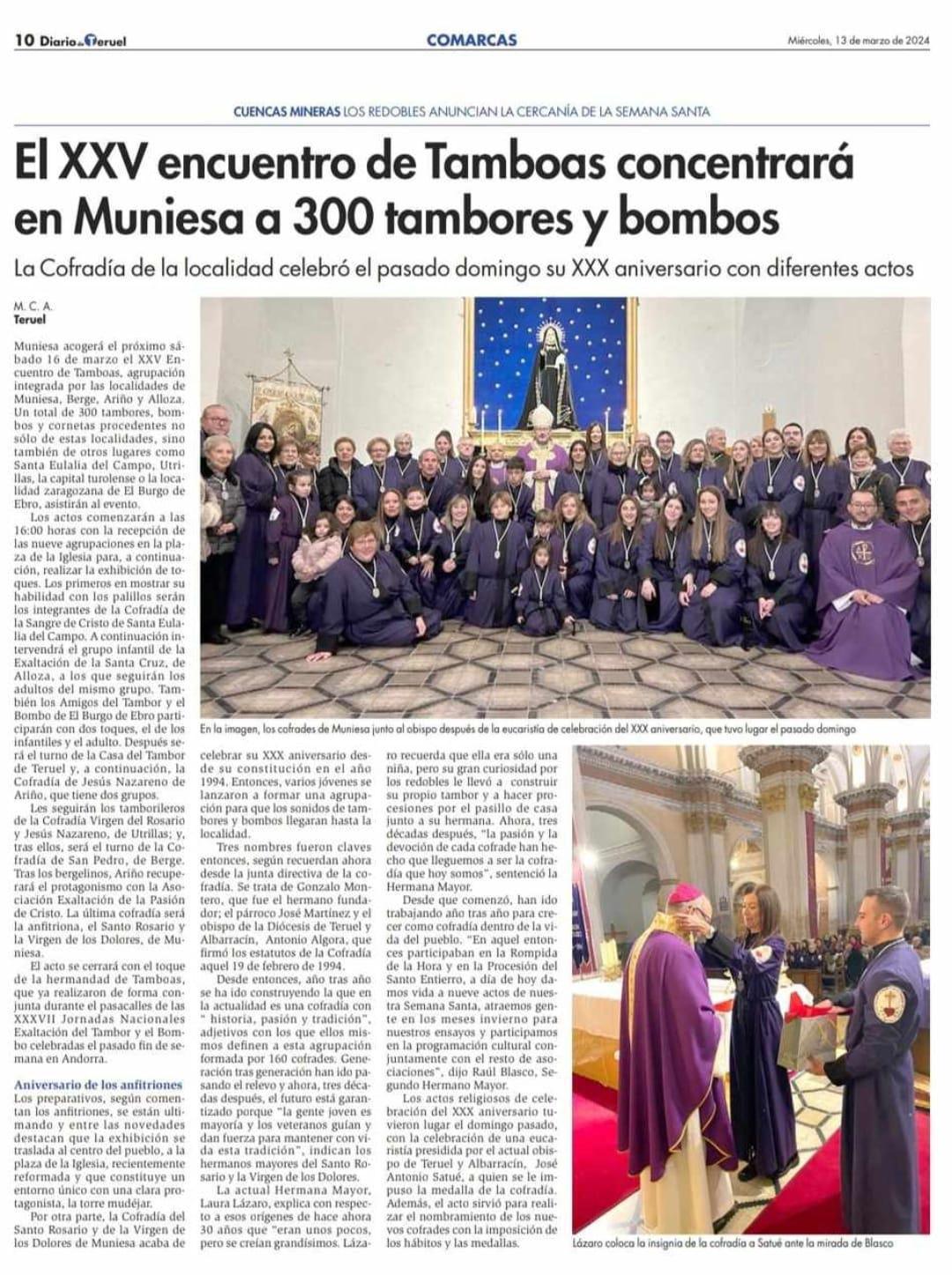 MUNIESA. TAMBOAS XXV EDICION HORARIO