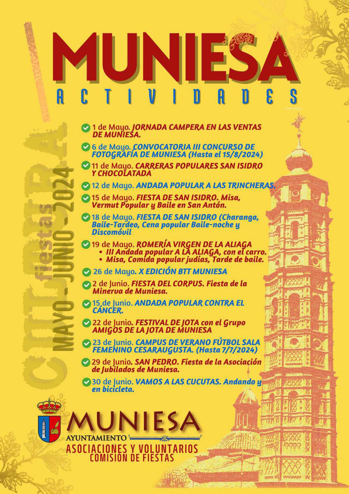 MUNIESA. ACTOS MAYO-JUNIO 2024 MUNIESA. ACTOS MAYO-JUNIO 2024