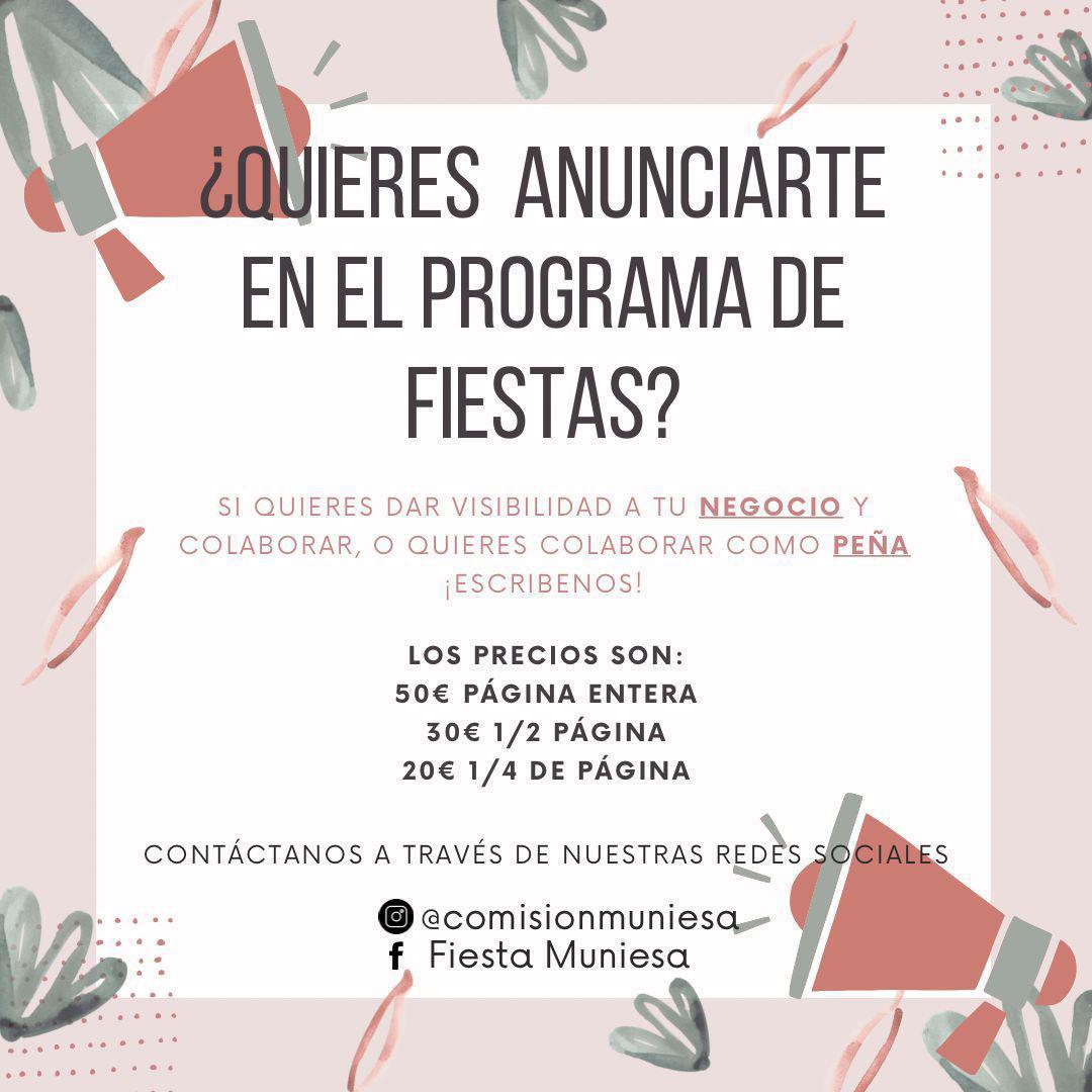 MUNIESA. PROGRAMA FIESTAS. ANUNCIOS MUNIESA. PROGRAMA FIESTAS. ANUNCIOS