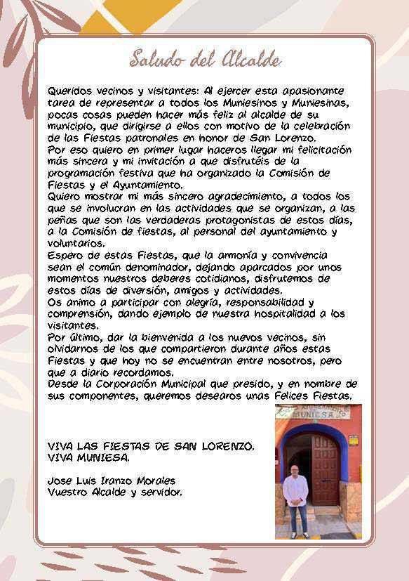 MUNIESA. PROGRAMA SAN LORENZO 2024 MUNIESA. PROGRAMA SAN LORENZO 2024