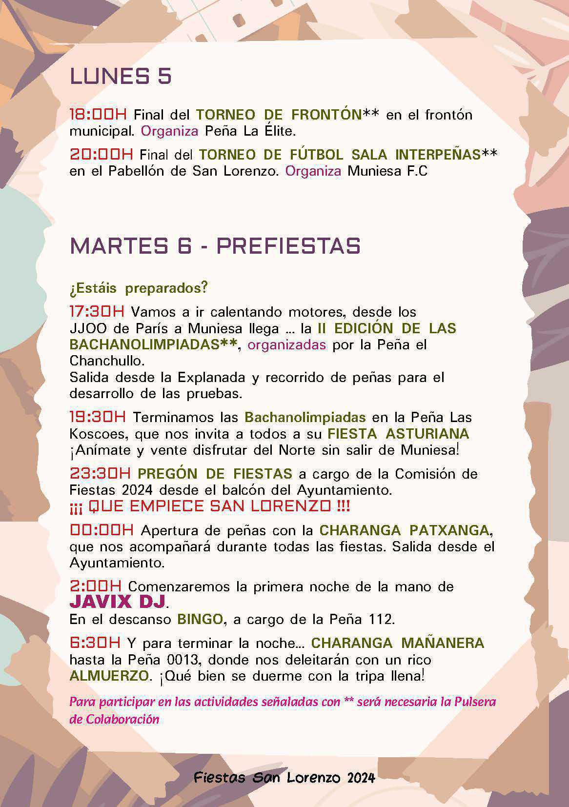 MUNIESA. PROGRAMA SAN LORENZO 2024 MUNIESA. PROGRAMA SAN LORENZO 2024