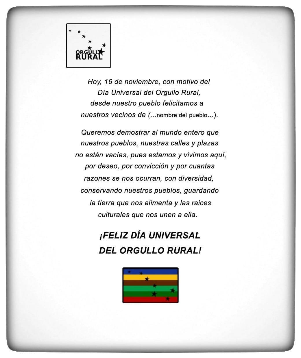 DÍA UNIVERSAL DEL ORGULLO RURAL DÍA UNIVERSAL DEL ORGULLO RURAL
