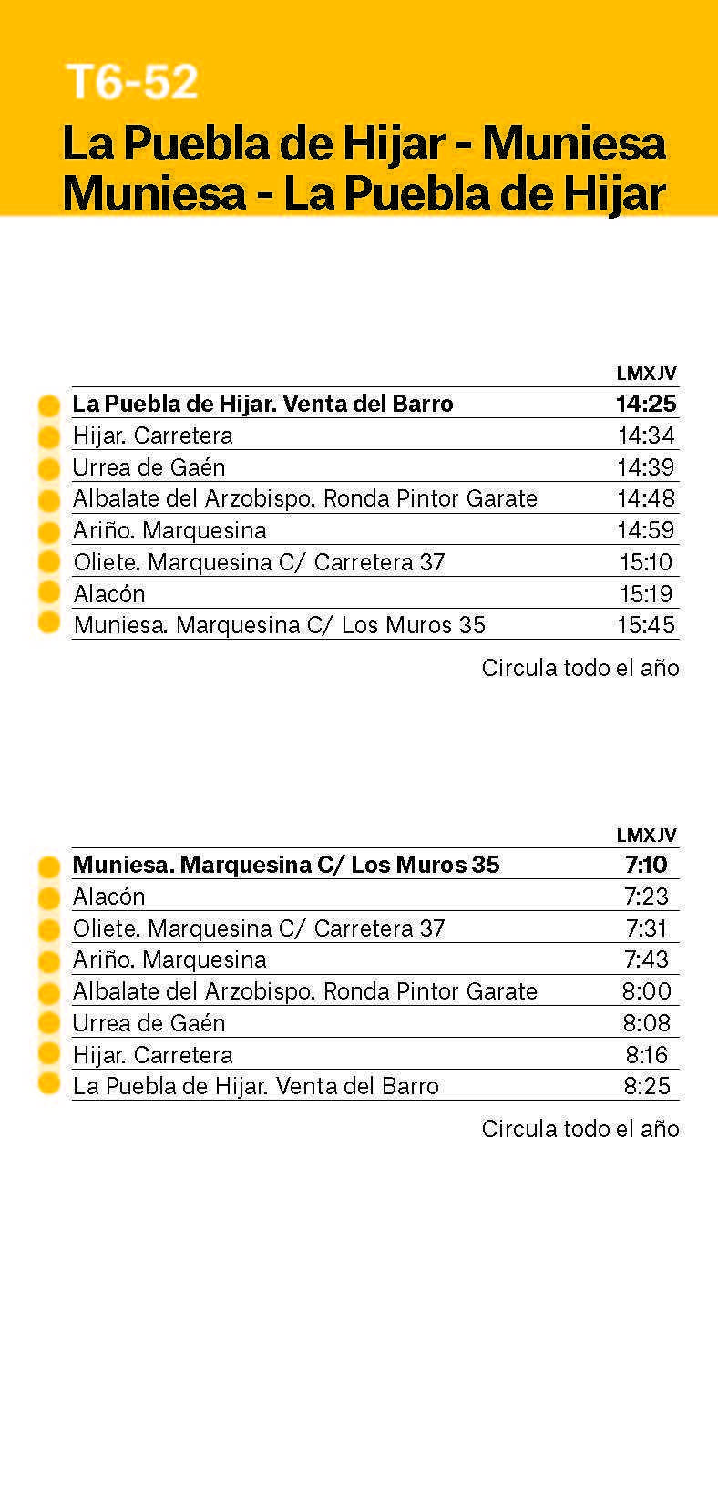 MUNIESA. BUS NUEVAS LÍNEAS Y HORARIO MUNIESA. BUS NUEVAS LÍNEAS Y HORARIO