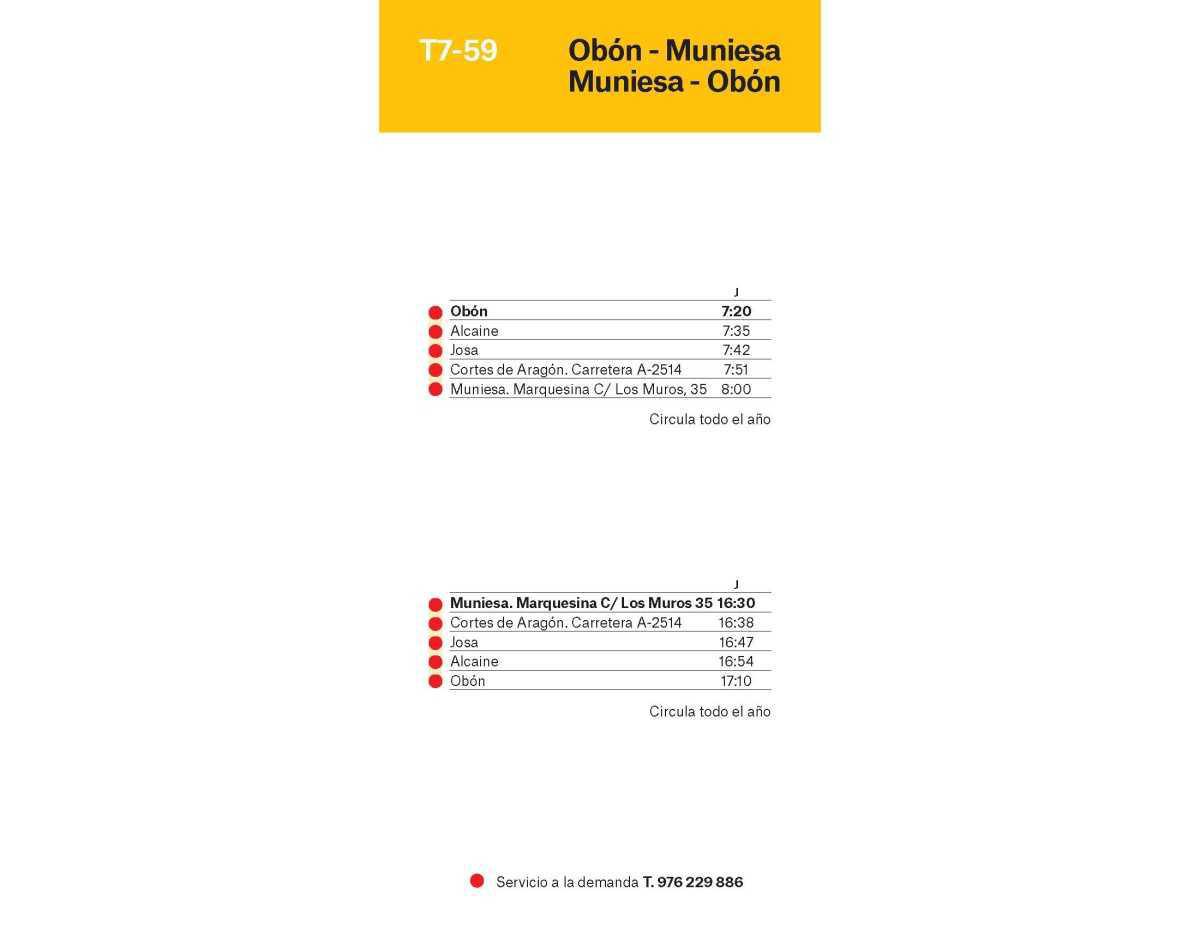 MUNIESA. BUS NUEVAS LÍNEAS Y HORARIO MUNIESA. BUS NUEVAS LÍNEAS Y HORARIO