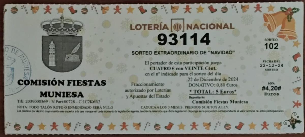 MUNIESA. PAGO DE LA LOTERÍA NAVIDAD MUNIESA. PAGO DE LA LOTERÍA NAVIDAD
