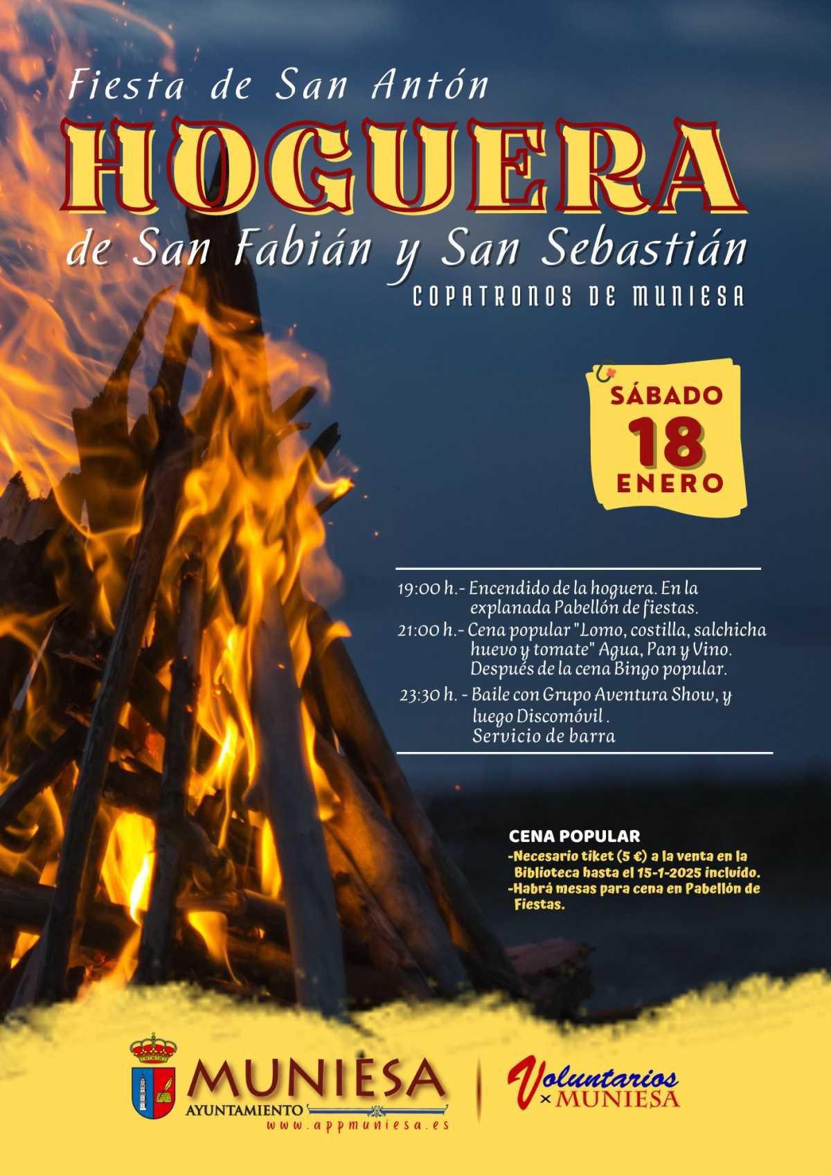 MUNIESA. HOGUERA, CENA Y VERBENA MUNIESA. HOGUERA, CENA Y VERBENA
