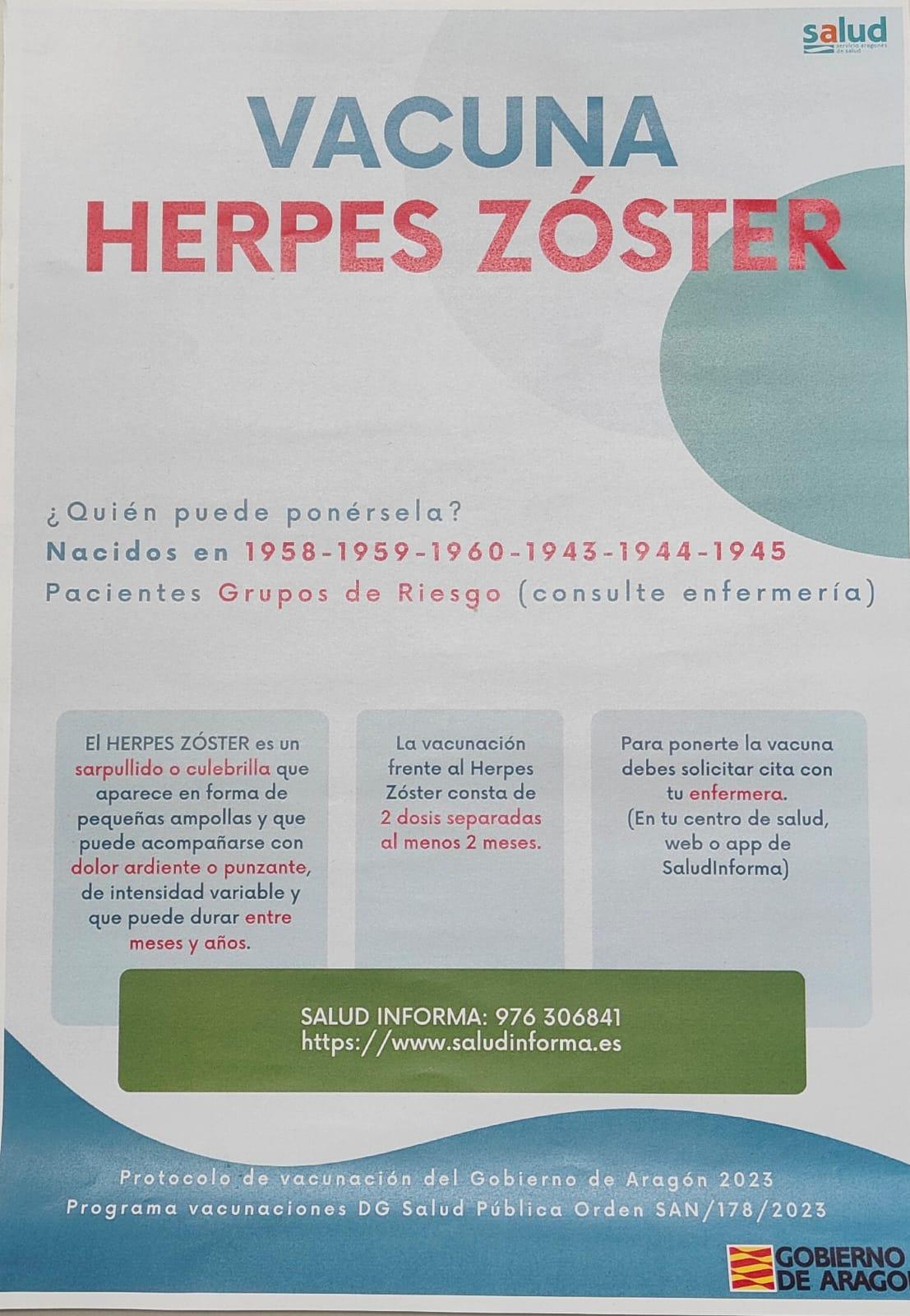 MUNIESA. VACUNAS GRIPE, ZÓSTER Y COVID MUNIESA. VACUNAS GRIPE, ZÓSTER Y COVID