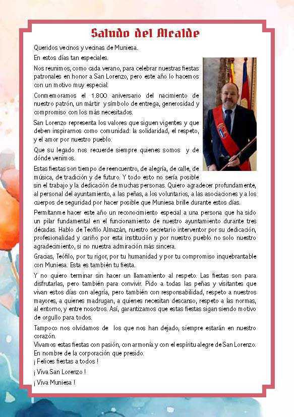 MUNIESA. PROGRAMA SAN LORENZO 2025