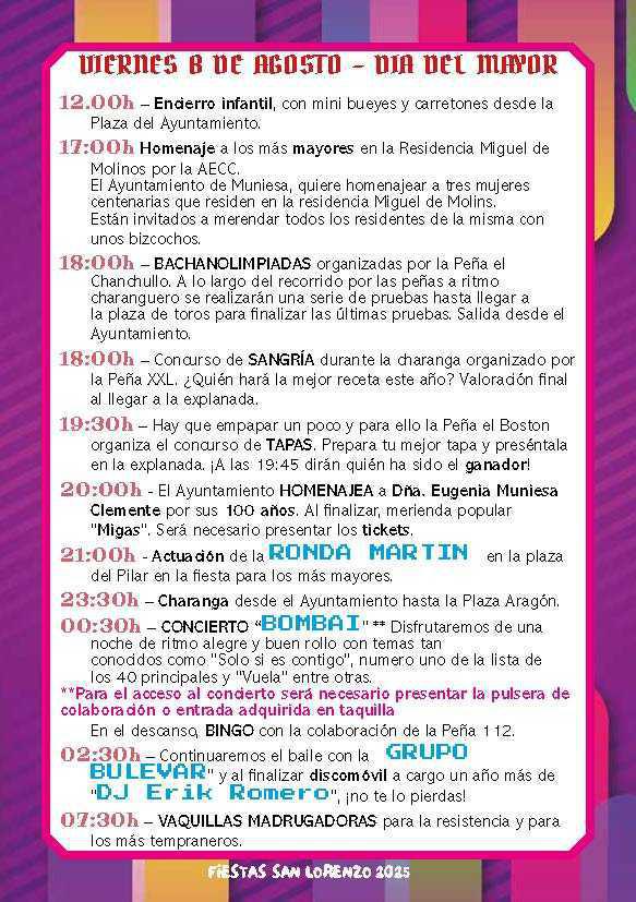 VIERNES 8. DÍA DE LOS MAYORES. LA RONDA. BOMBAI