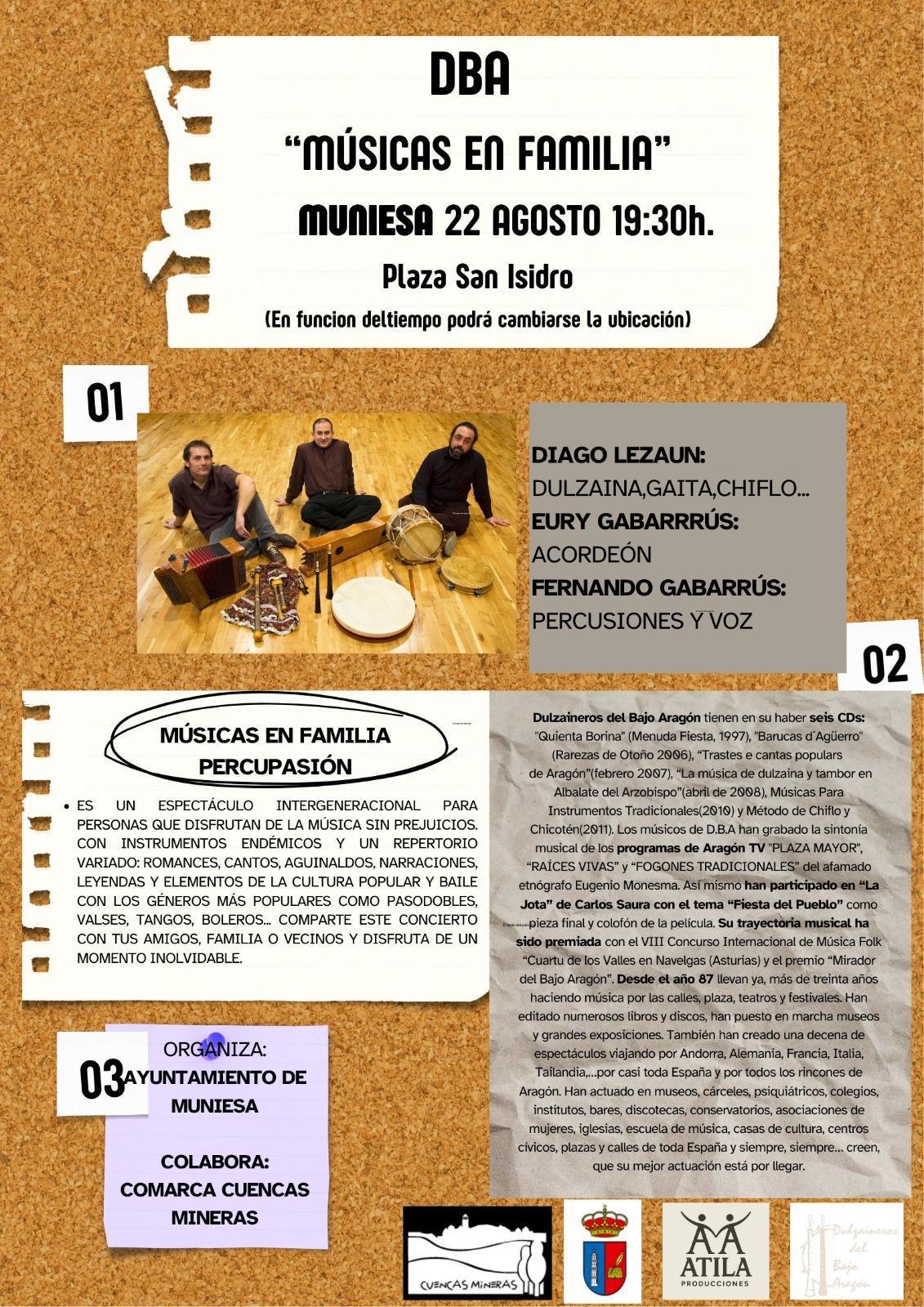 MUNIESA. CONCIERTO MÚSICAS EN FAMILIA MUNIESA. CONCIERTO MÚSICAS EN FAMILIA