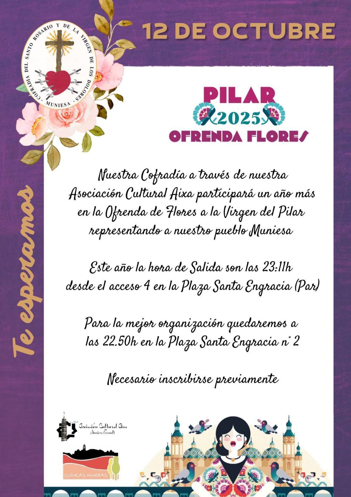 MUNIESA. OFRENDA FLORES PILAR-2025