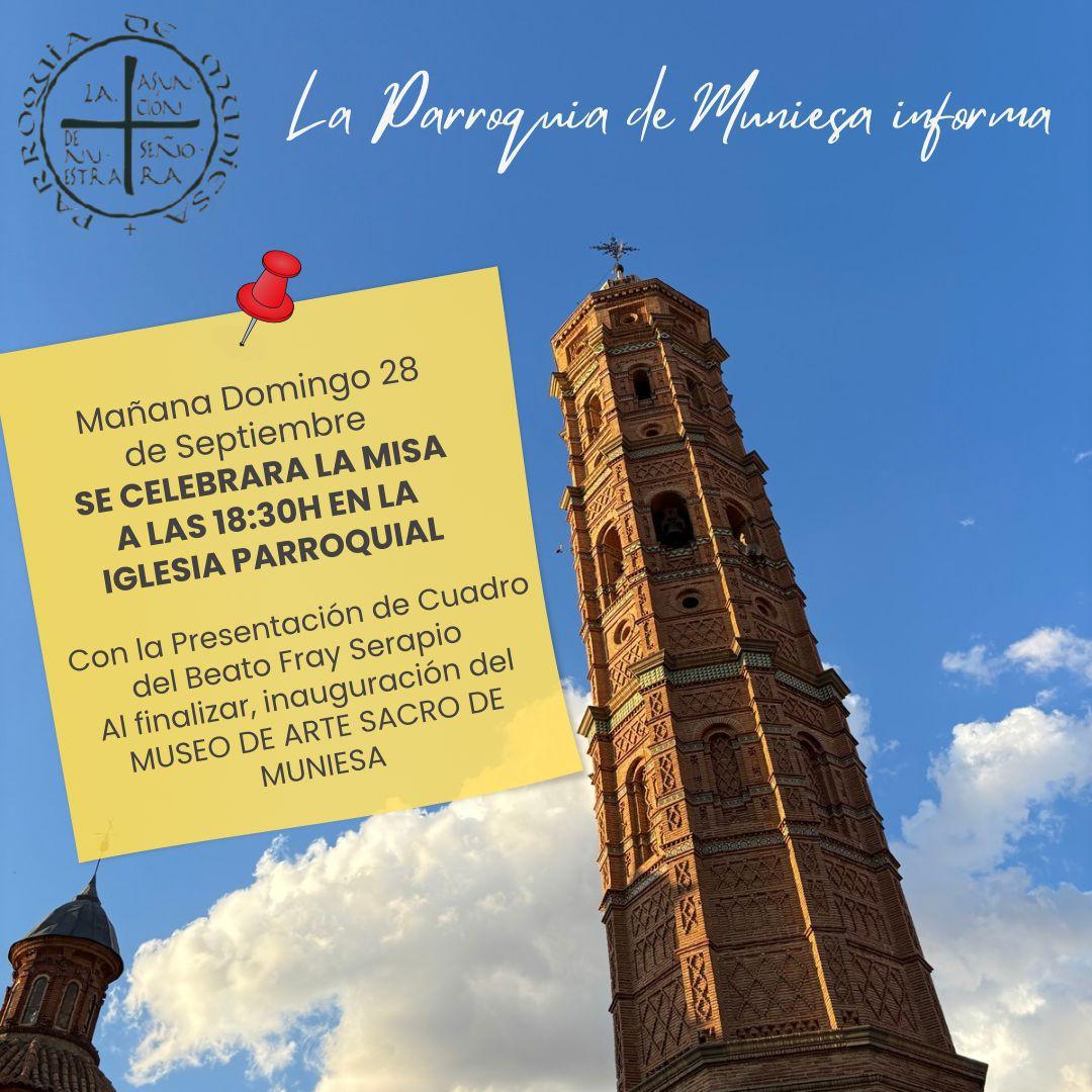 MUNIESA. HORARIO MISA DOMINGO