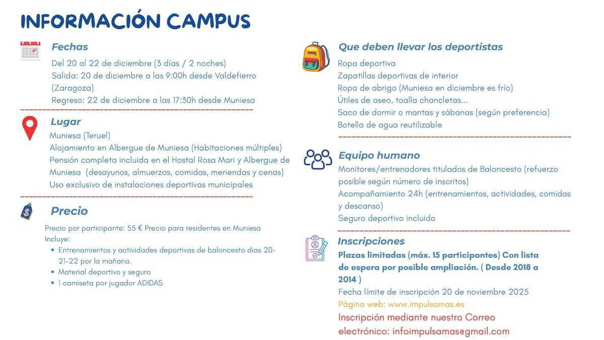 MUNIESA. CAMPUS NAVIDAD. MINIBASKET