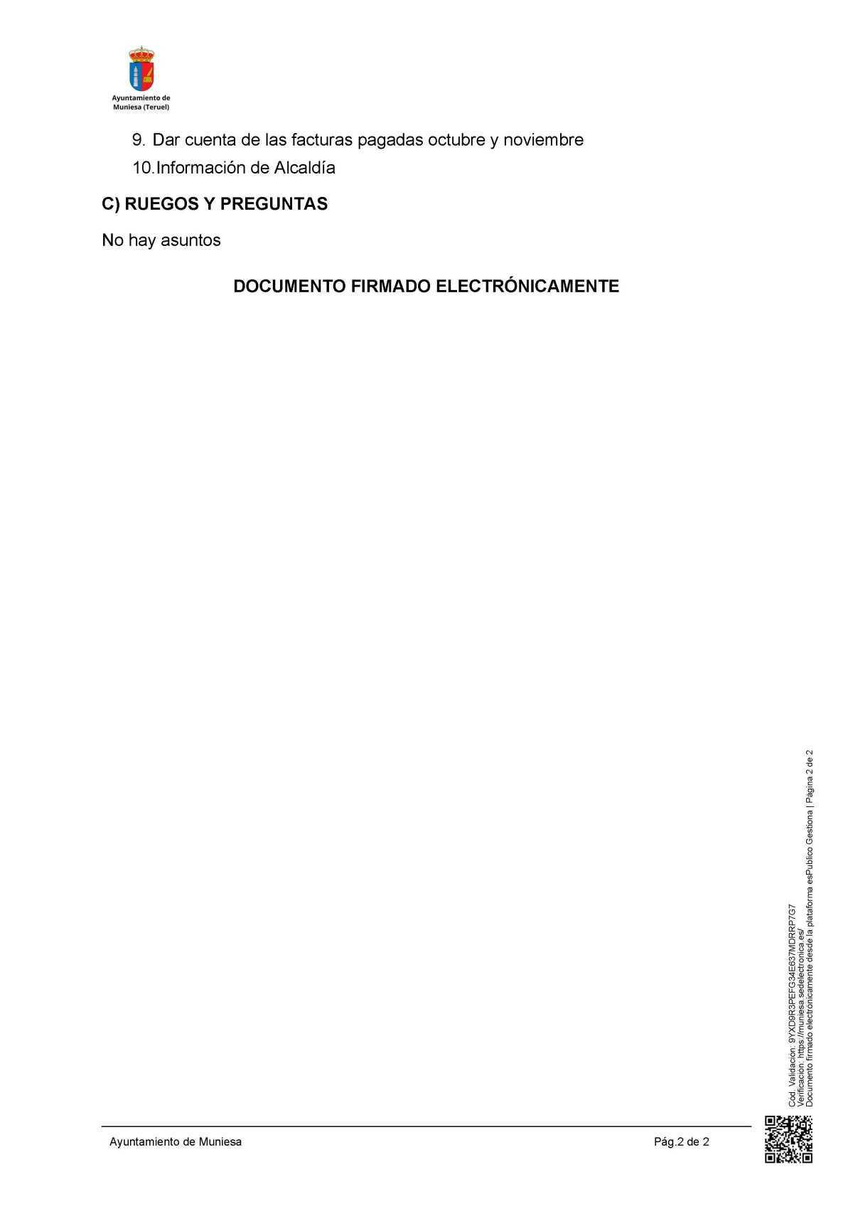 MUNIESA. PLENO ORDINARIO