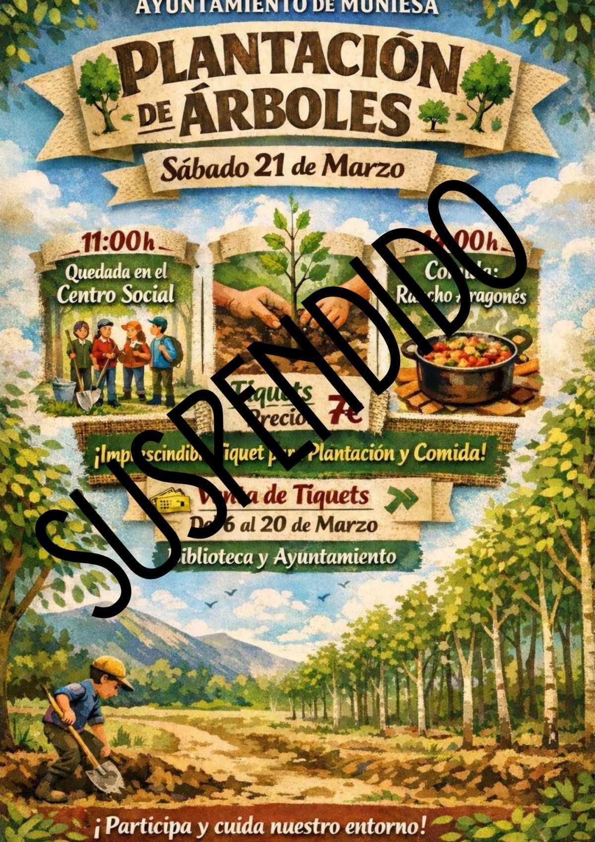 MUNIESA. DIA DEL ÁRBOL SUSPENDIDO MUNIESA. DIA DEL ÁRBOL SUSPENDIDO