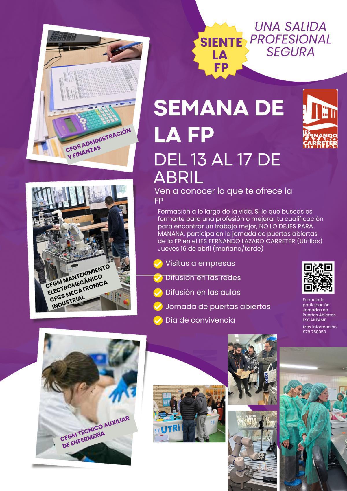 INSTITUTO DE UTRILLAS. JORNADA DE LA FP