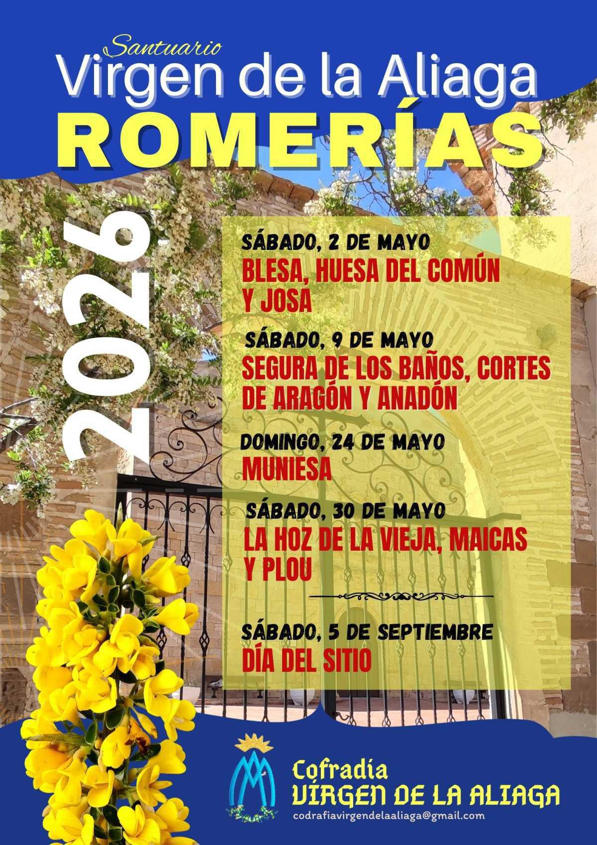 ROMERÍAS VIRGEN DE LA ALIAGA. CALENDARIO