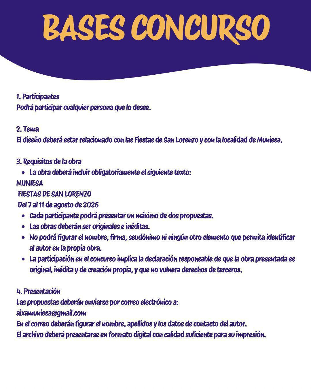 MUNIESA. CONCURSO PROGRAMA FIESTAS
