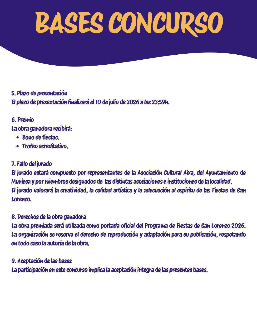 MUNIESA. CONCURSO PROGRAMA FIESTAS MUNIESA. CONCURSO PROGRAMA FIESTAS