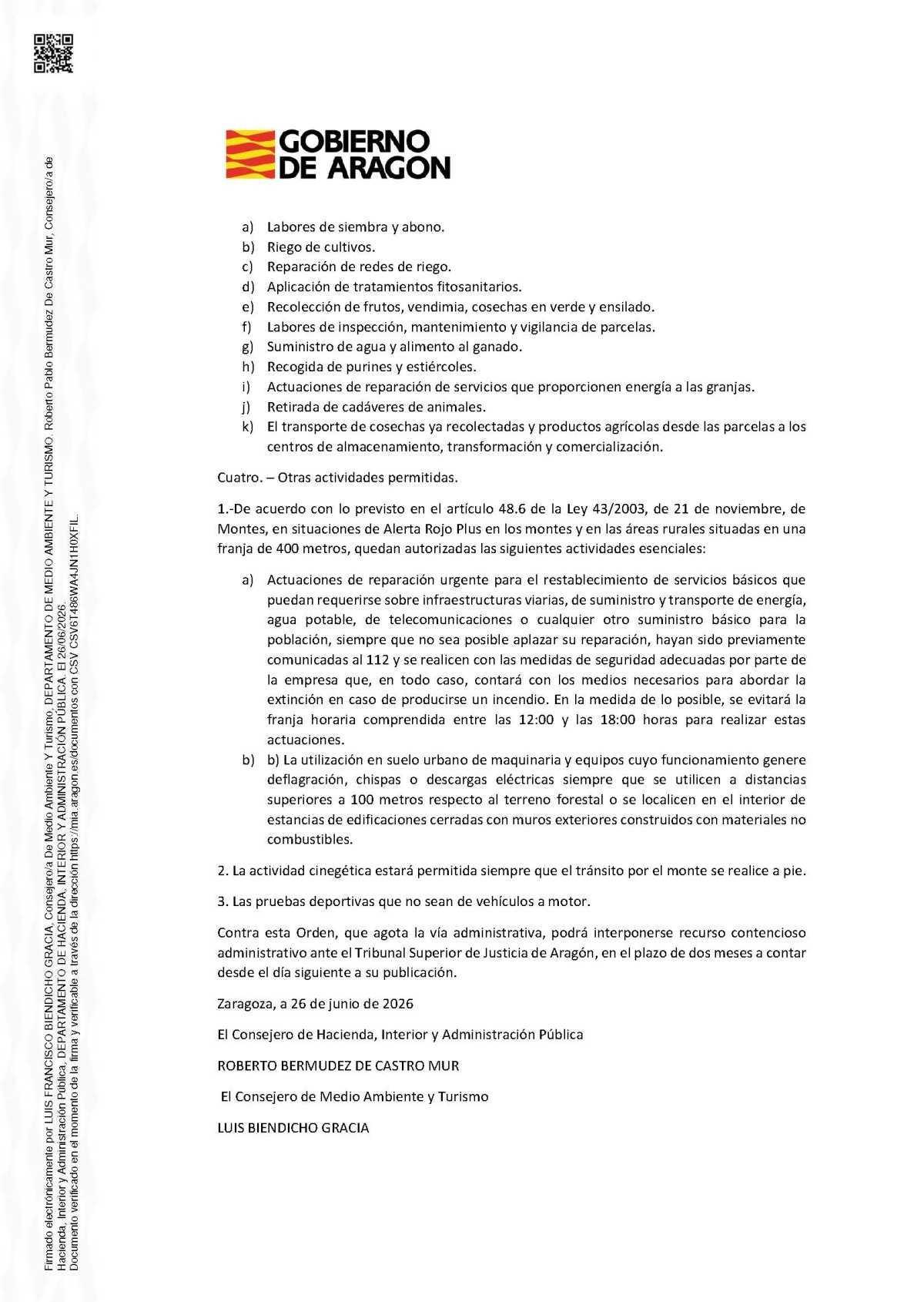 MUNIESA. ALERTA POR INCENDIOS MUNIESA. ALERTA POR INCENDIOS