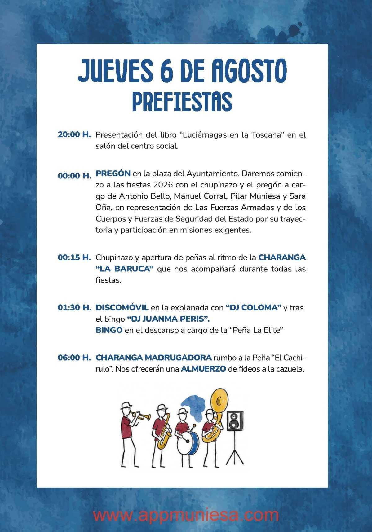 MUNIESA. PROGRAMA DE FIESTAS COMPLETO