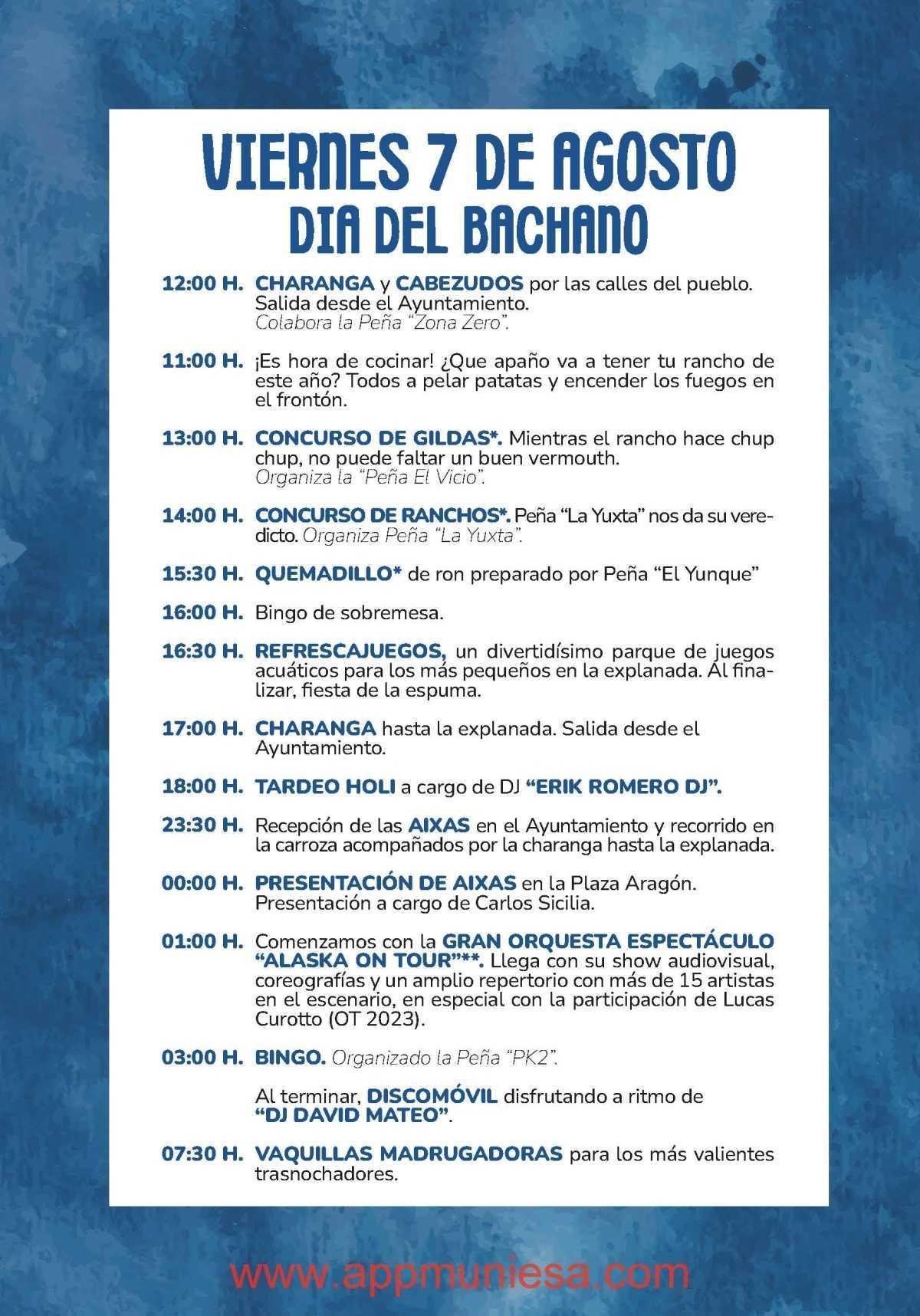 MUNIESA. PROGRAMA DE FIESTAS COMPLETO