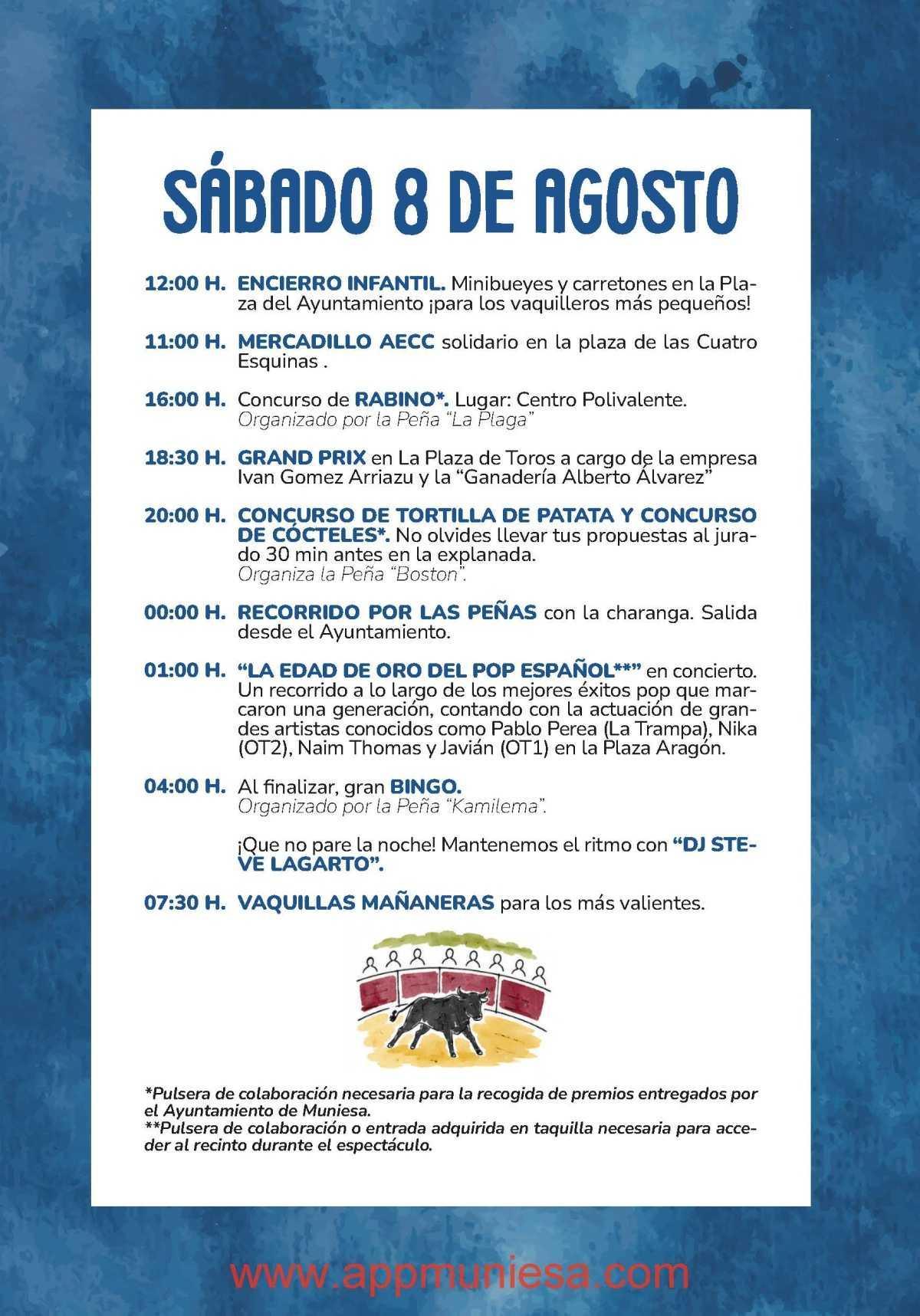 MUNIESA. PROGRAMA DE FIESTAS COMPLETO