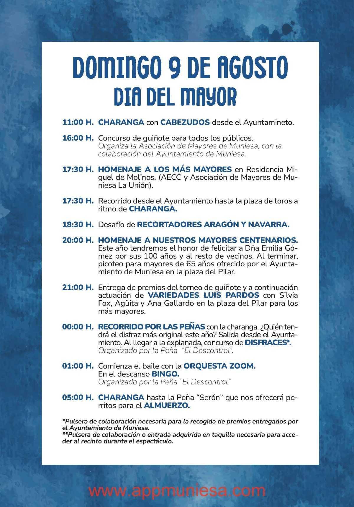 MUNIESA. PROGRAMA DE FIESTAS COMPLETO