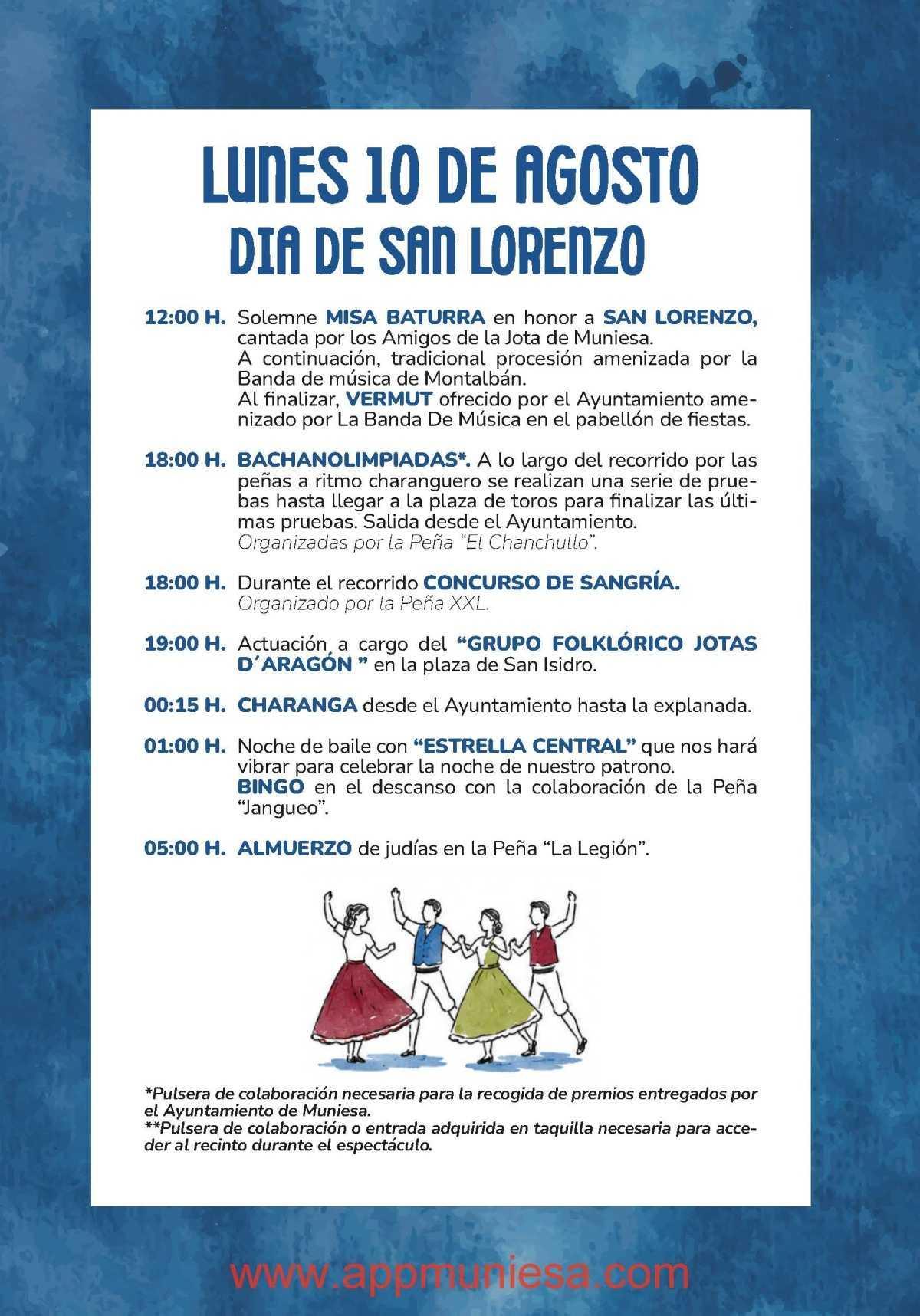 MUNIESA. PROGRAMA DE FIESTAS COMPLETO