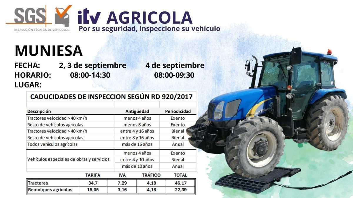 MUNIESA. SERVICIO DE ITV AGRÍCOLA