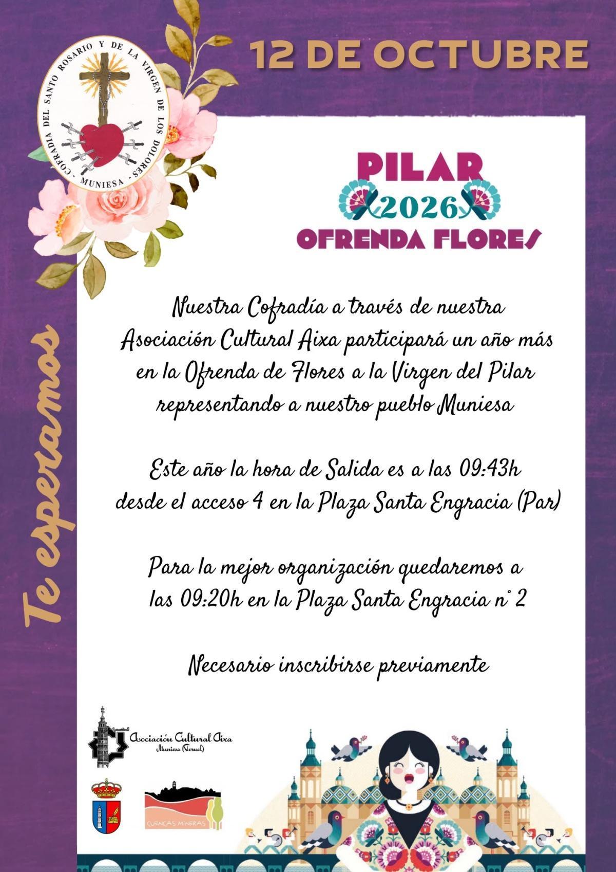 MUNIESA. OFRENDA DE FLORES ZARAGOZA MUNIESA. OFRENDA DE FLORES ZARAGOZA