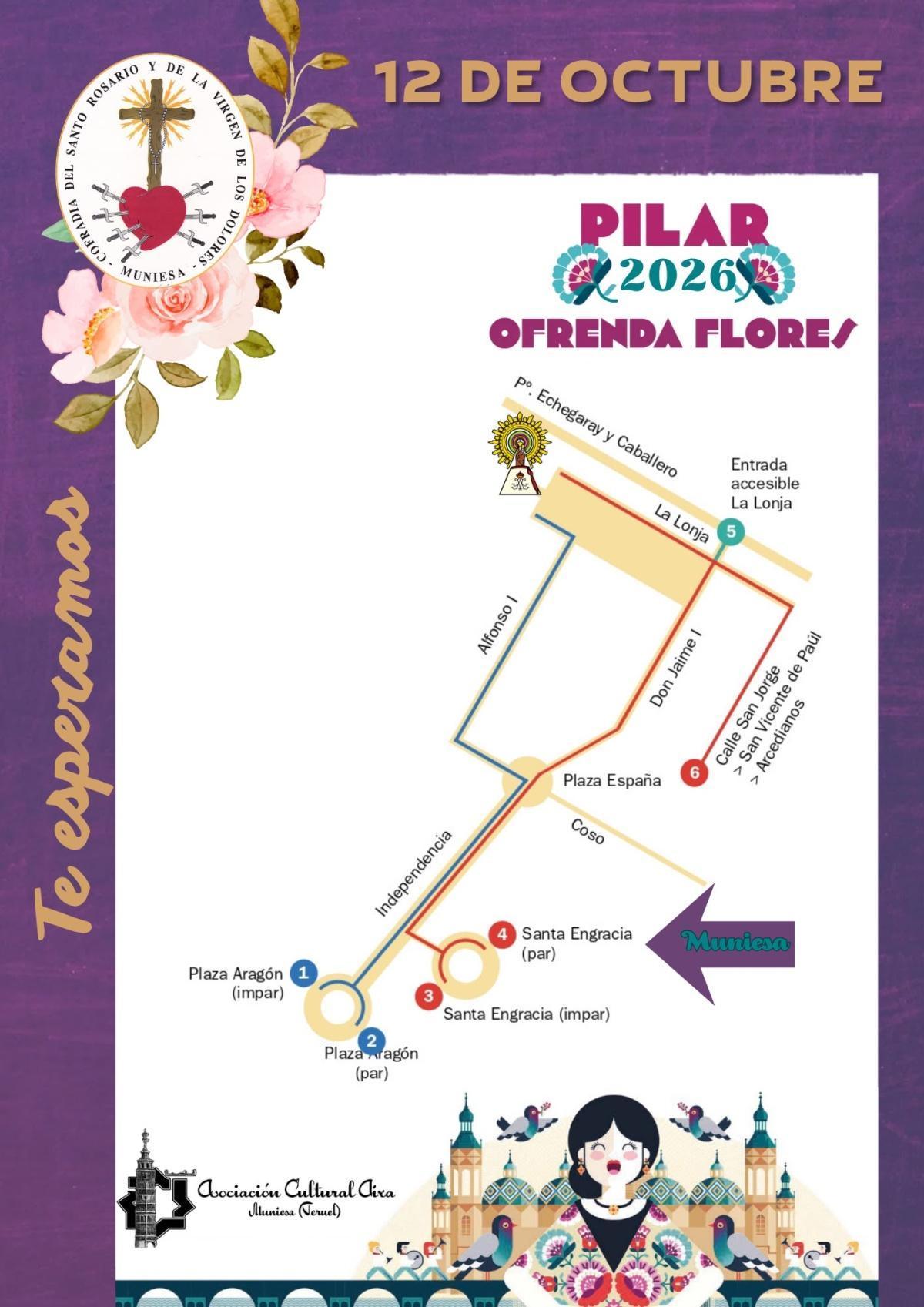 MUNIESA. OFRENDA DE FLORES ZARAGOZA MUNIESA. OFRENDA DE FLORES ZARAGOZA