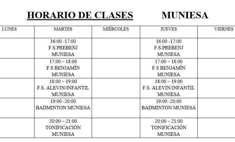 MUNIESA. ACTIVIDAD DEPORTIVA