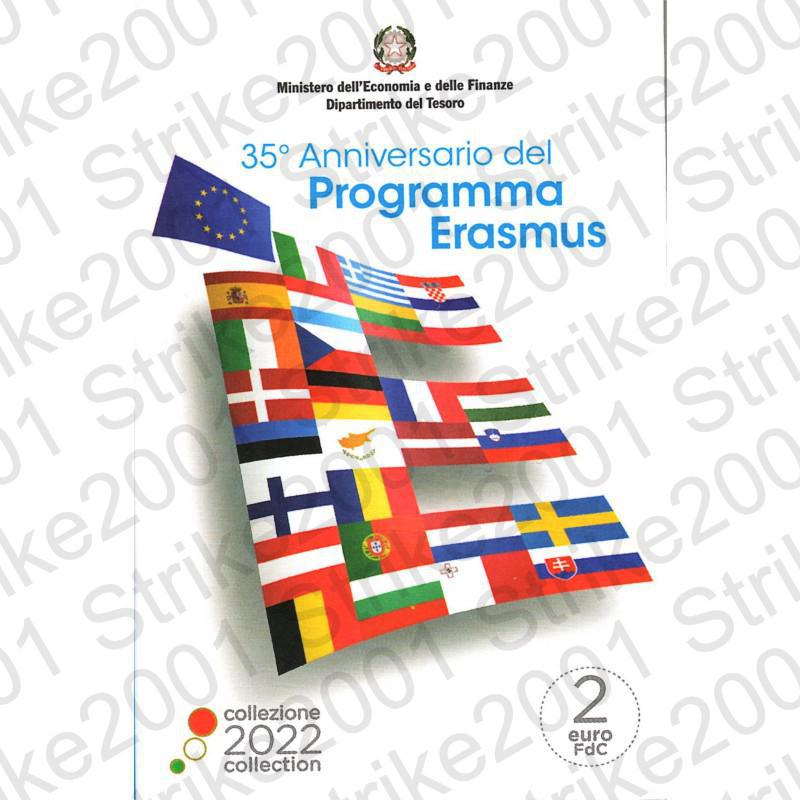 Italia - 2€ Comm. 2022 FDC 35° Erasmus in Folder