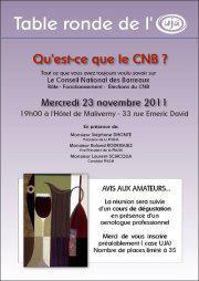 AIX EN PROVENCE : Table Ronde "Qu'est ce que le CNB ?"